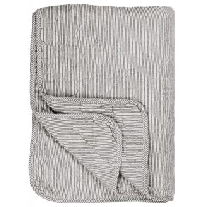 Quilt hvide og mrkegr striber