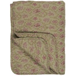 Quilt oliven med blomstermnster