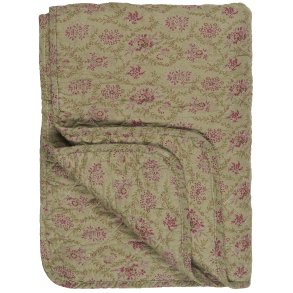Quilt oliven med blomstermnster