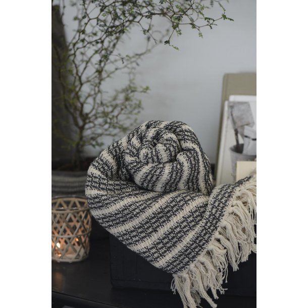 Plaid creme/mrkegrt stribemnster