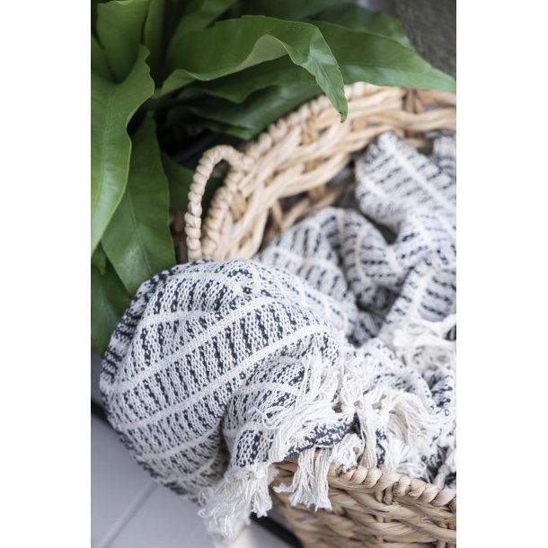 Plaid creme/mrkegrt stribemnster