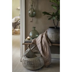 Quilt oliven med blomstermnster